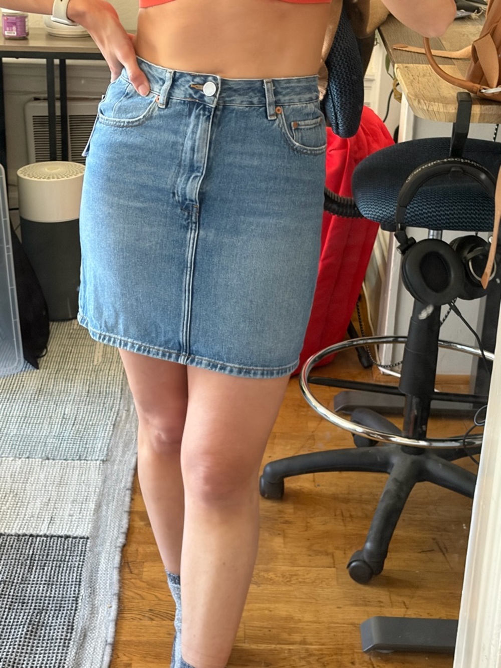 ASOS Light Blue Denim Mini Skirt